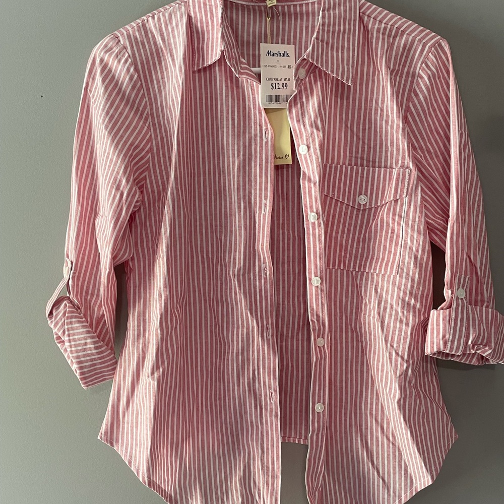 Pink and white stripped shirt